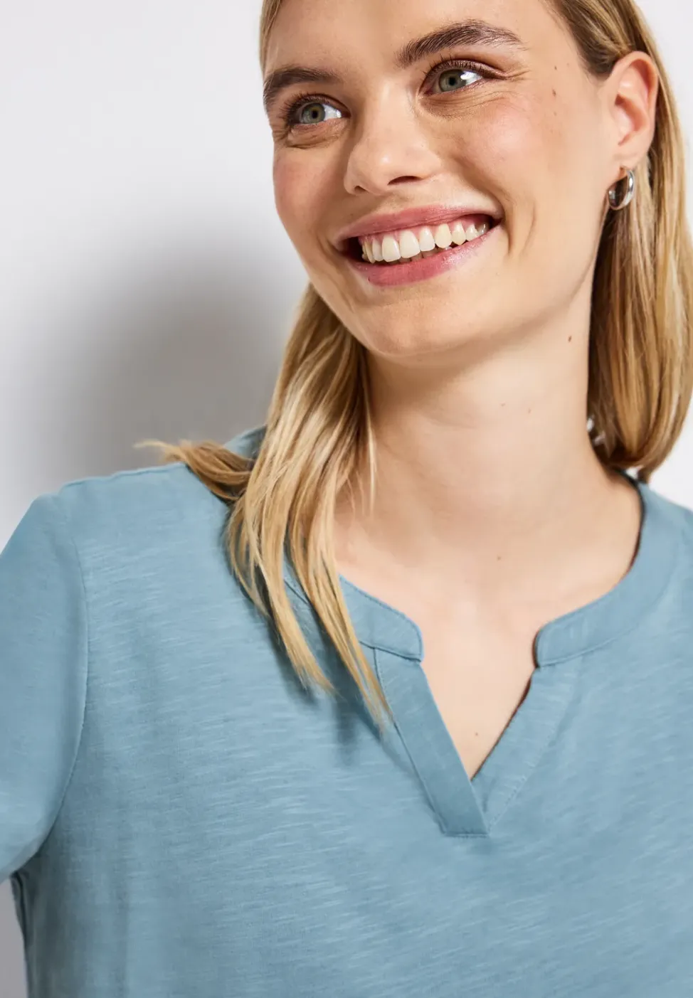 Split Neck Jersey Shirt