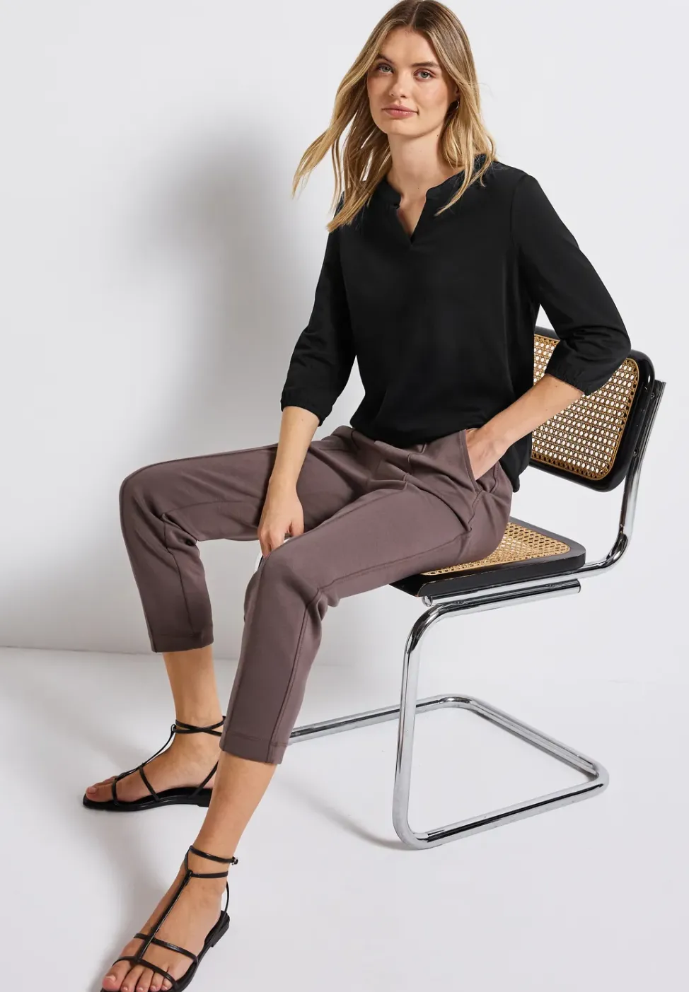 Split Neck Jersey Shirt