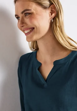 Split Neck Jersey Shirt