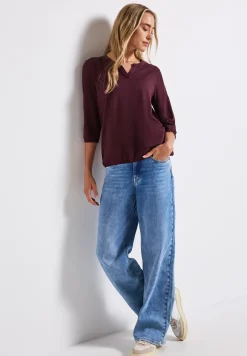 Split Neck Jersey Shirt