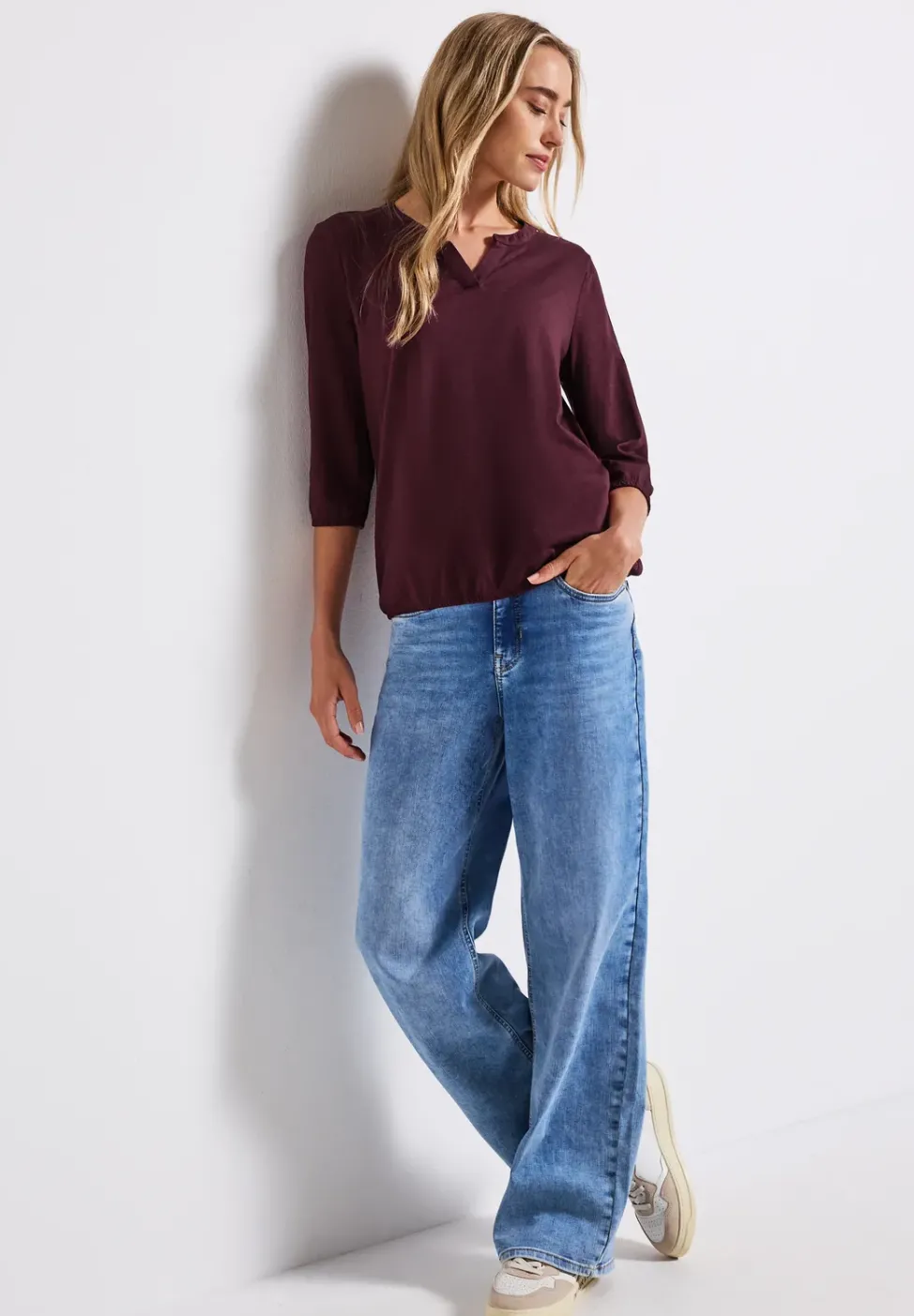 Split Neck Jersey Shirt