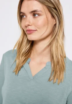 Split Neck Jersey Shirt