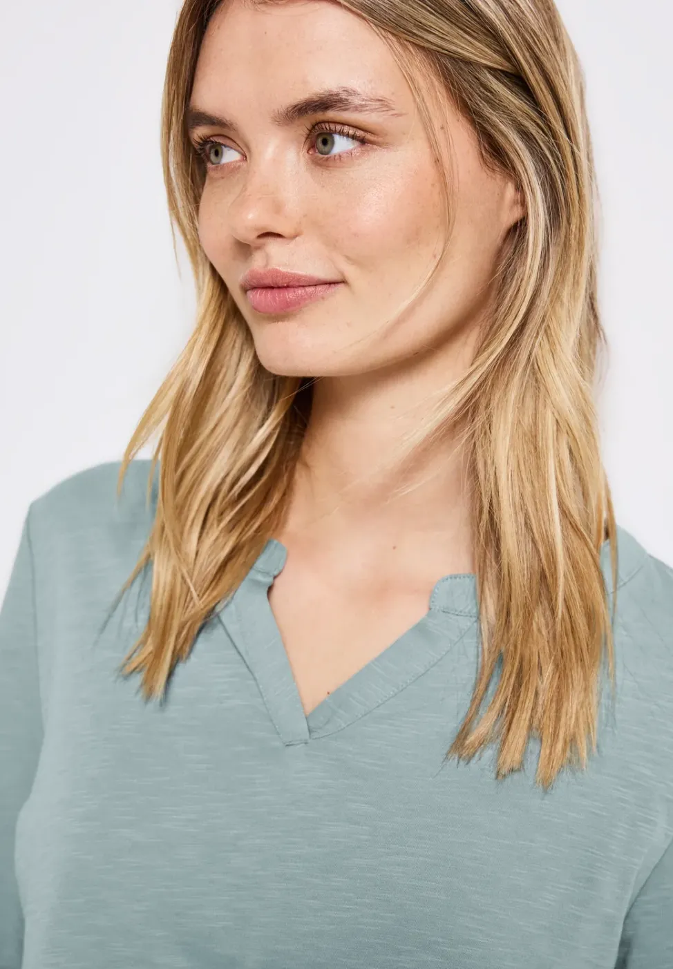 Split Neck Jersey Shirt