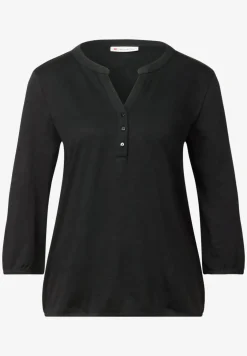 Split Neck Jersey-Shirt
