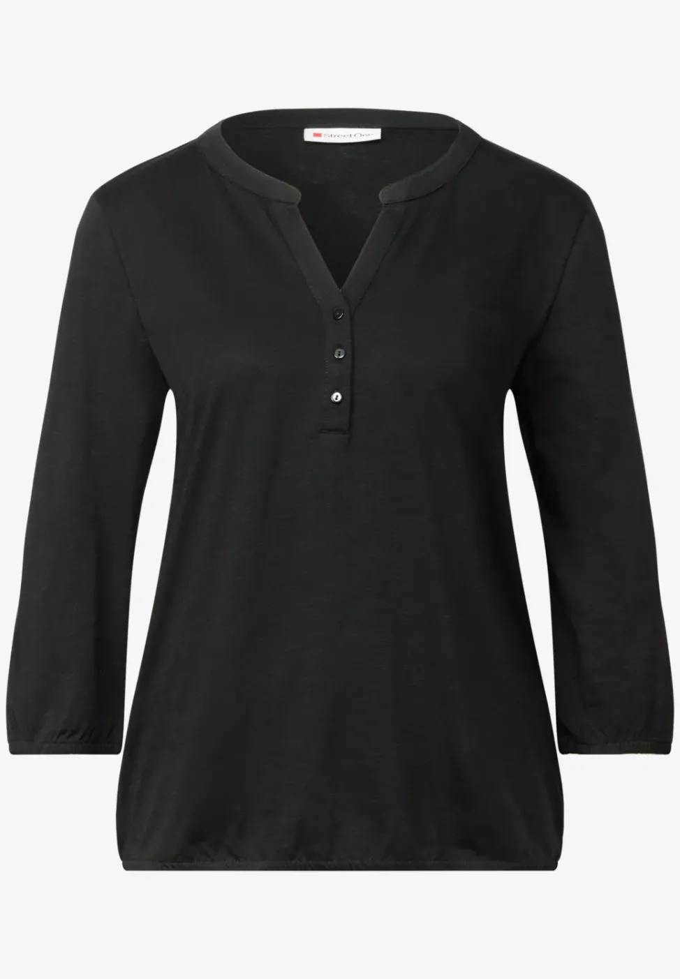 Split Neck Jersey-Shirt