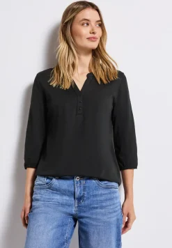 Split Neck Jersey-Shirt