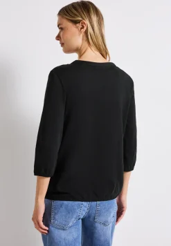 Split Neck Jersey-Shirt
