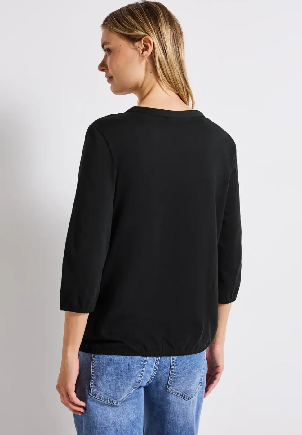 Split Neck Jersey-Shirt