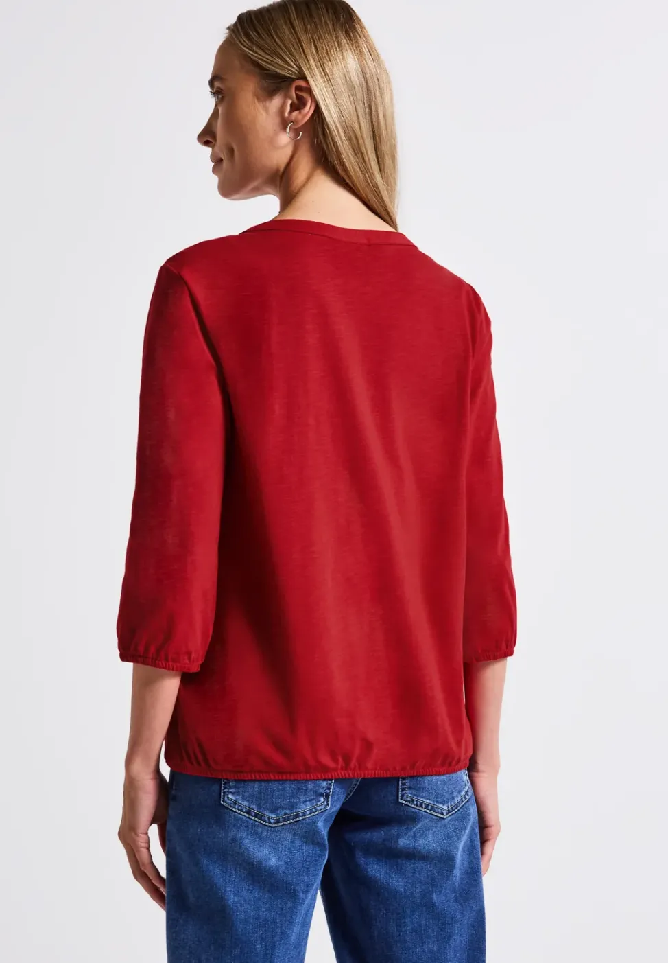 Split Neck Jersey-Shirt