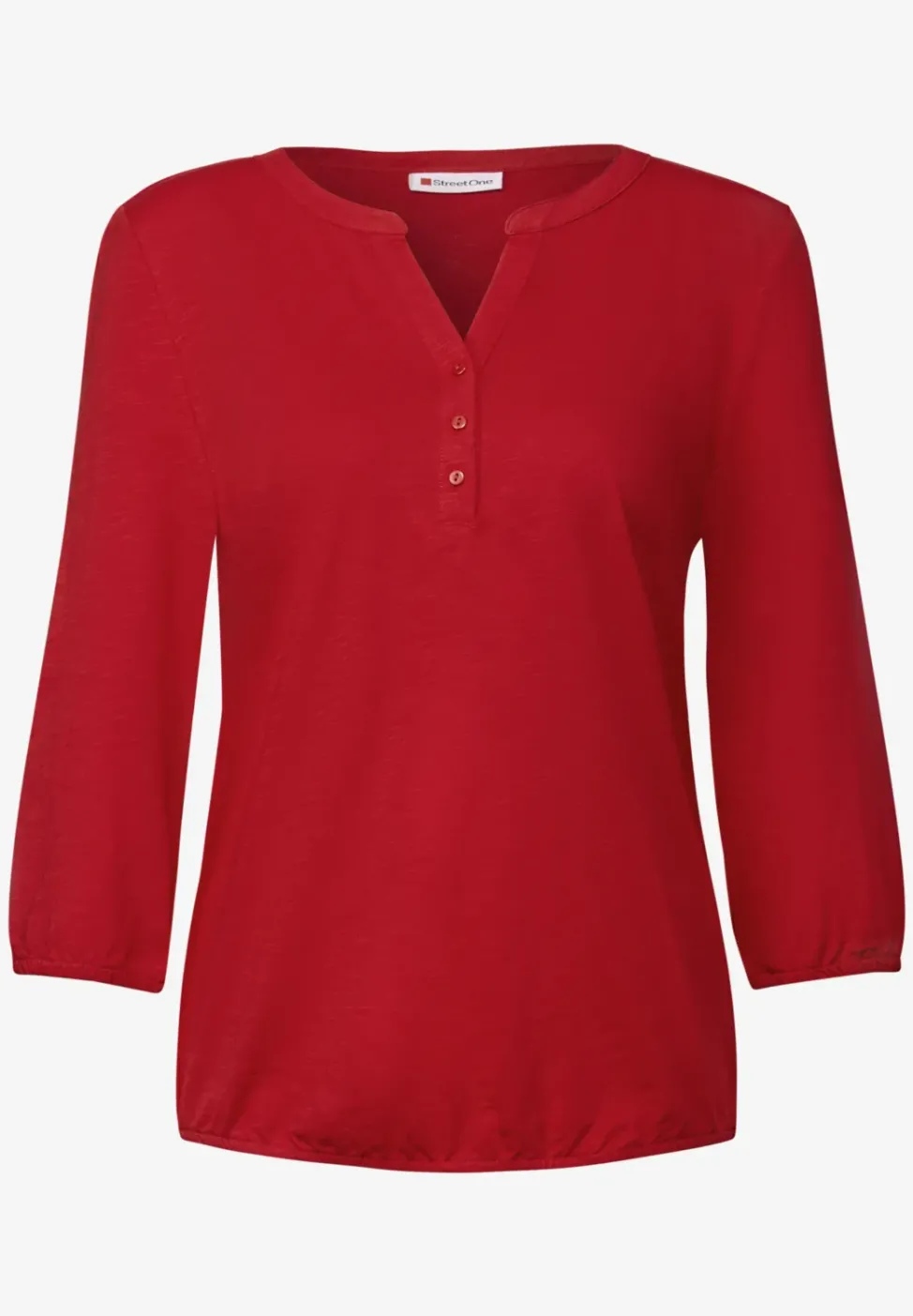 Split Neck Jersey-Shirt