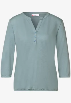 Split Neck Jersey-Shirt