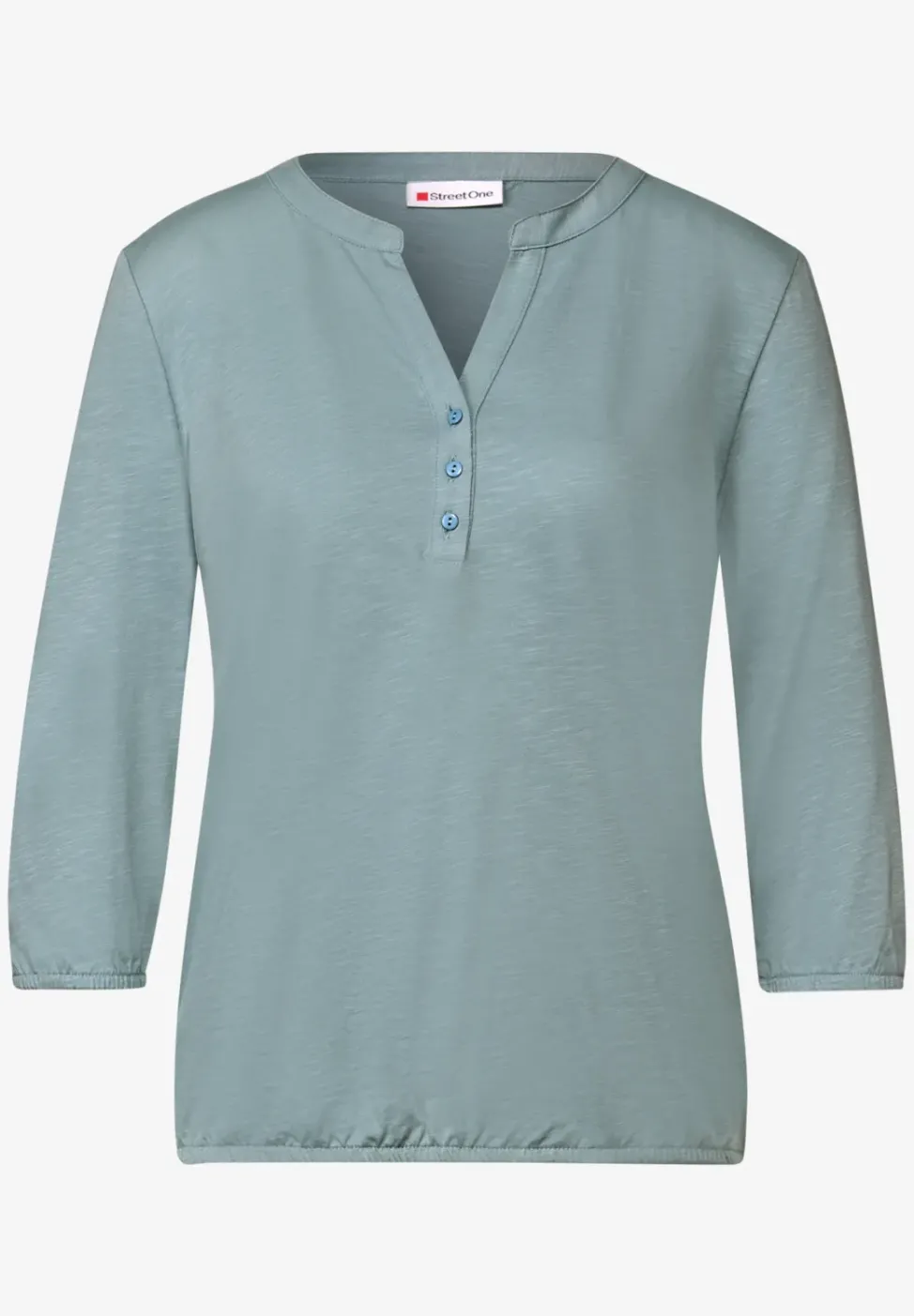 Split Neck Jersey-Shirt