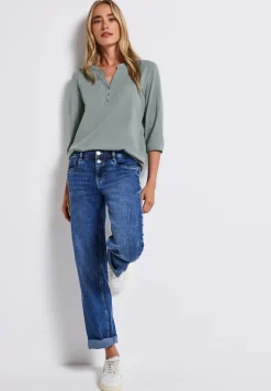 Split Neck Jersey-Shirt