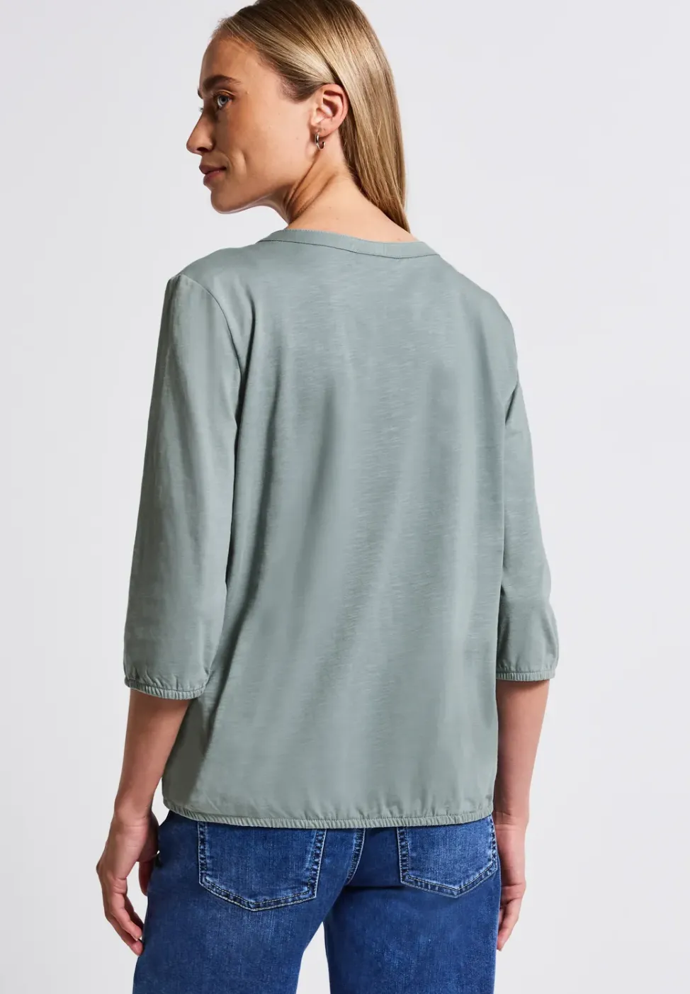 Split Neck Jersey-Shirt