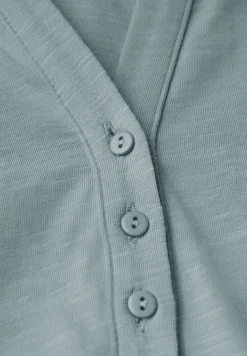 Split Neck Jersey-Shirt