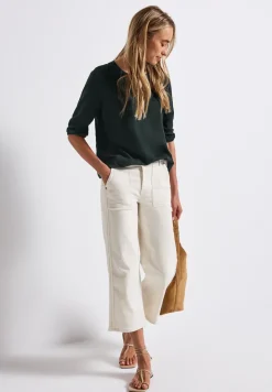 Split Neck Jersey-Shirt