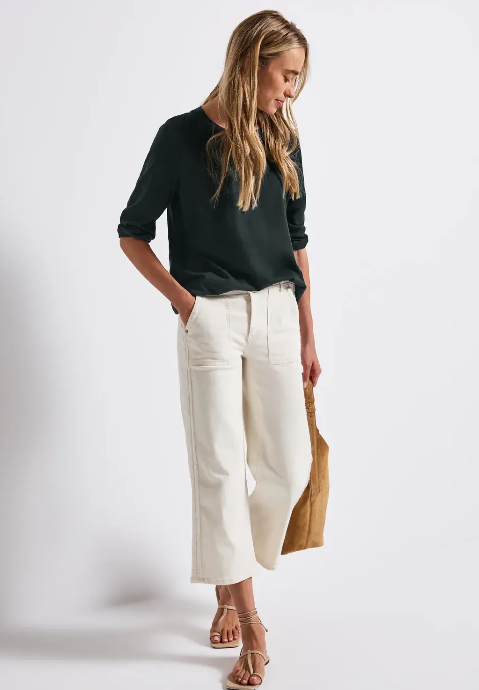 Split Neck Jersey-Shirt