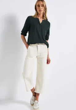 Split Neck Jersey-Shirt