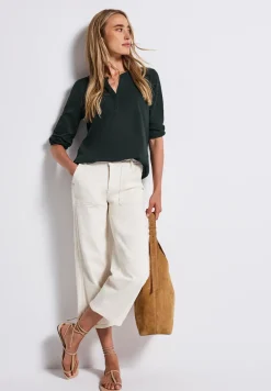 Split Neck Jersey-Shirt
