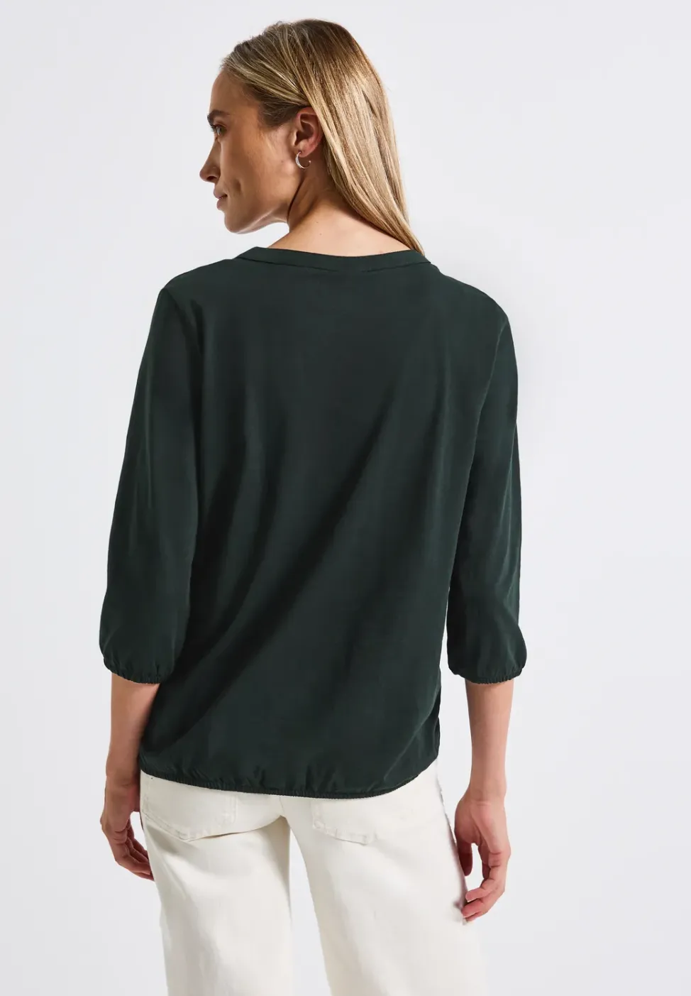 Split Neck Jersey-Shirt