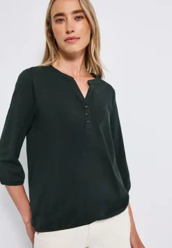 Split Neck Jersey-Shirt