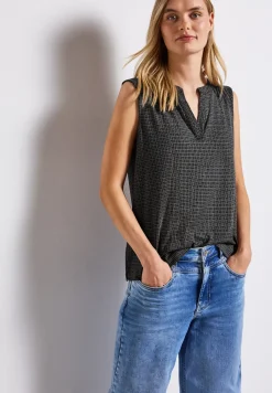 Split Neck Jersey-Top