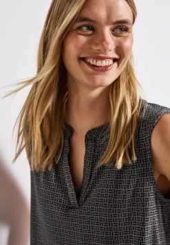 Split Neck Jersey-Top