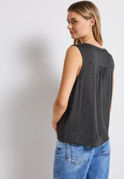 Split Neck Jersey-Top