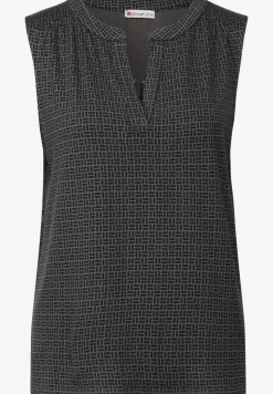 Split Neck Jersey-Top