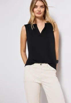 Split Neck Jersey-Top