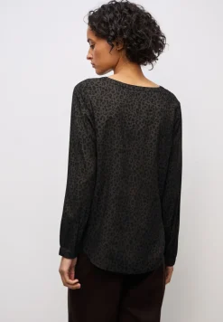Split Neck Leo Bluse