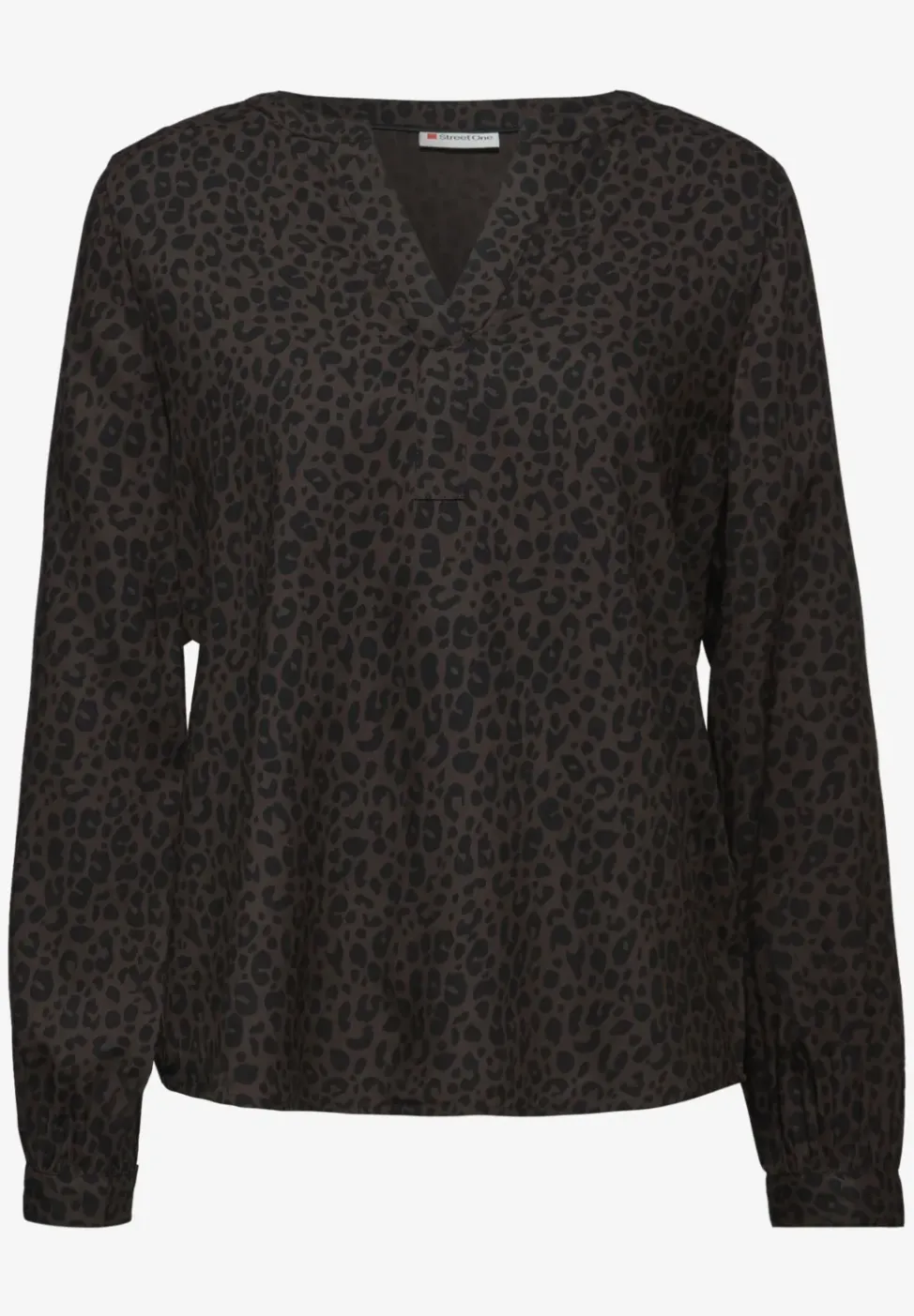 Split Neck Leo Bluse
