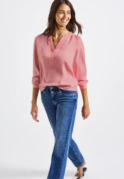 Split Neck Melange Tunika