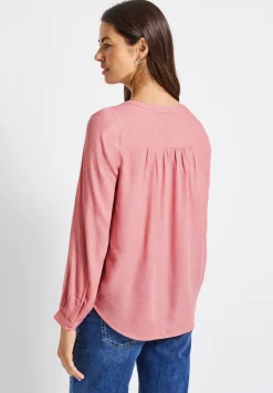 Split Neck Melange Tunika