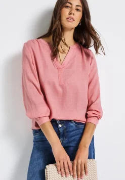Split Neck Melange Tunika