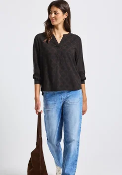 Split Neck Print-Tunika