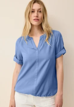 Split Neck Viskose-Bluse