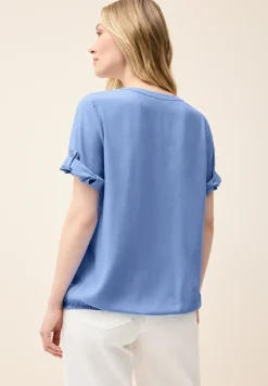 Split Neck Viskose-Bluse