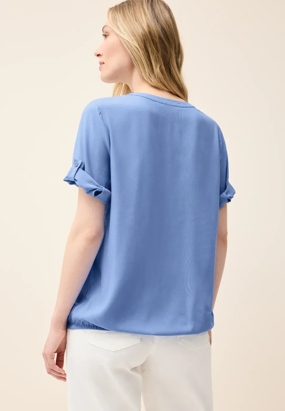 Split Neck Viskose-Bluse