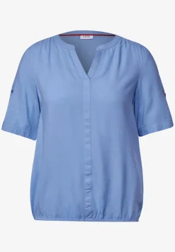 Split Neck Viskose-Bluse