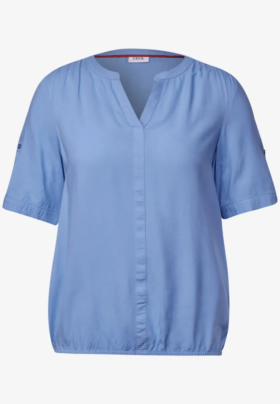 Split Neck Viskose-Bluse