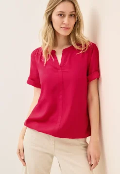 Split Neck Viskose-Bluse