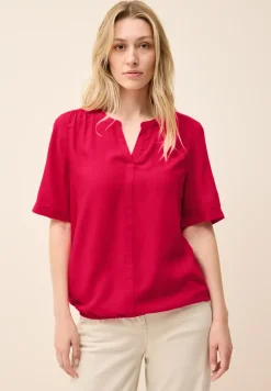 Split Neck Viskose-Bluse
