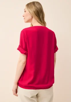 Split Neck Viskose-Bluse