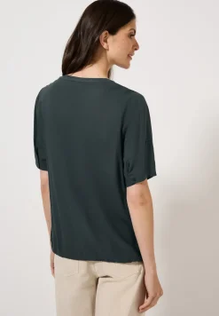 Split Neck Viskose-Bluse