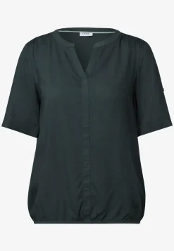 Split Neck Viskose-Bluse