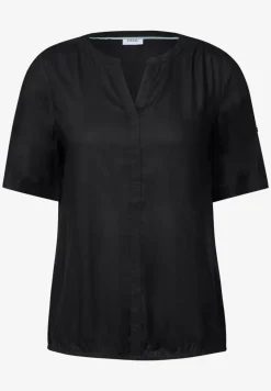 Split Neck Viskose-Bluse