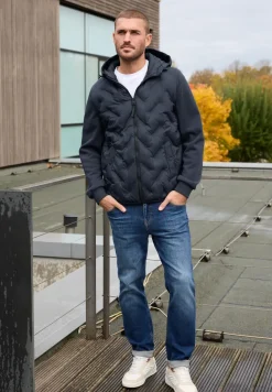 Steppjacke mit Sweat-Ärmeln