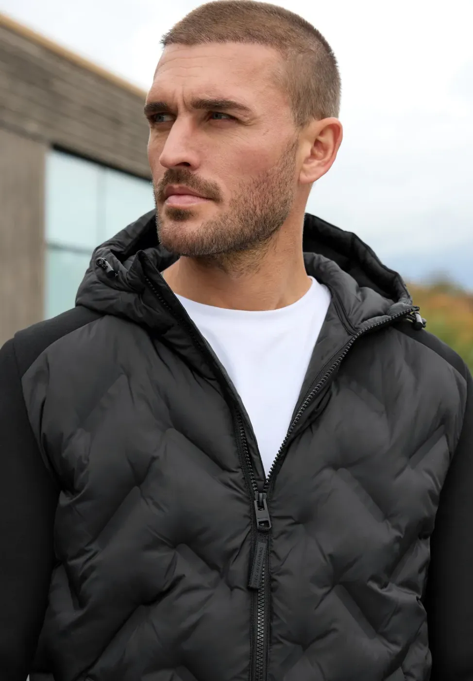 Steppjacke mit Sweat-Ärmeln