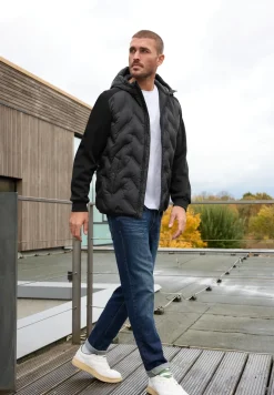 Steppjacke mit Sweat-Ärmeln